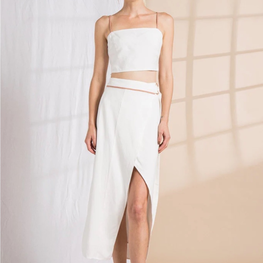 2 piece wrap skirt with crop top set